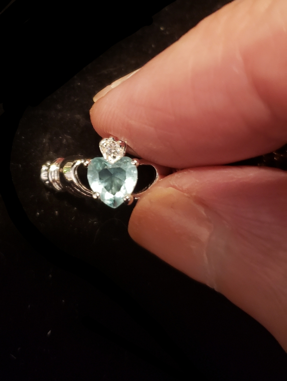 NEW Aquamarine Ring, Stamped Sterling, Size 8.5, Loving Gift - Picture 2 of 6